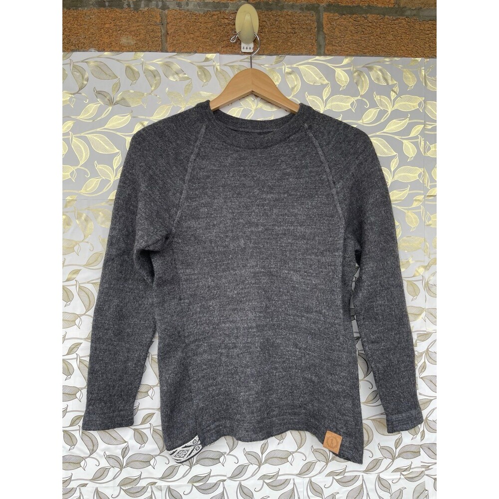 PAKA Royal Alpaca Wool The Crewneck Sweater Gray Heathered Knit Unisex Size [M]